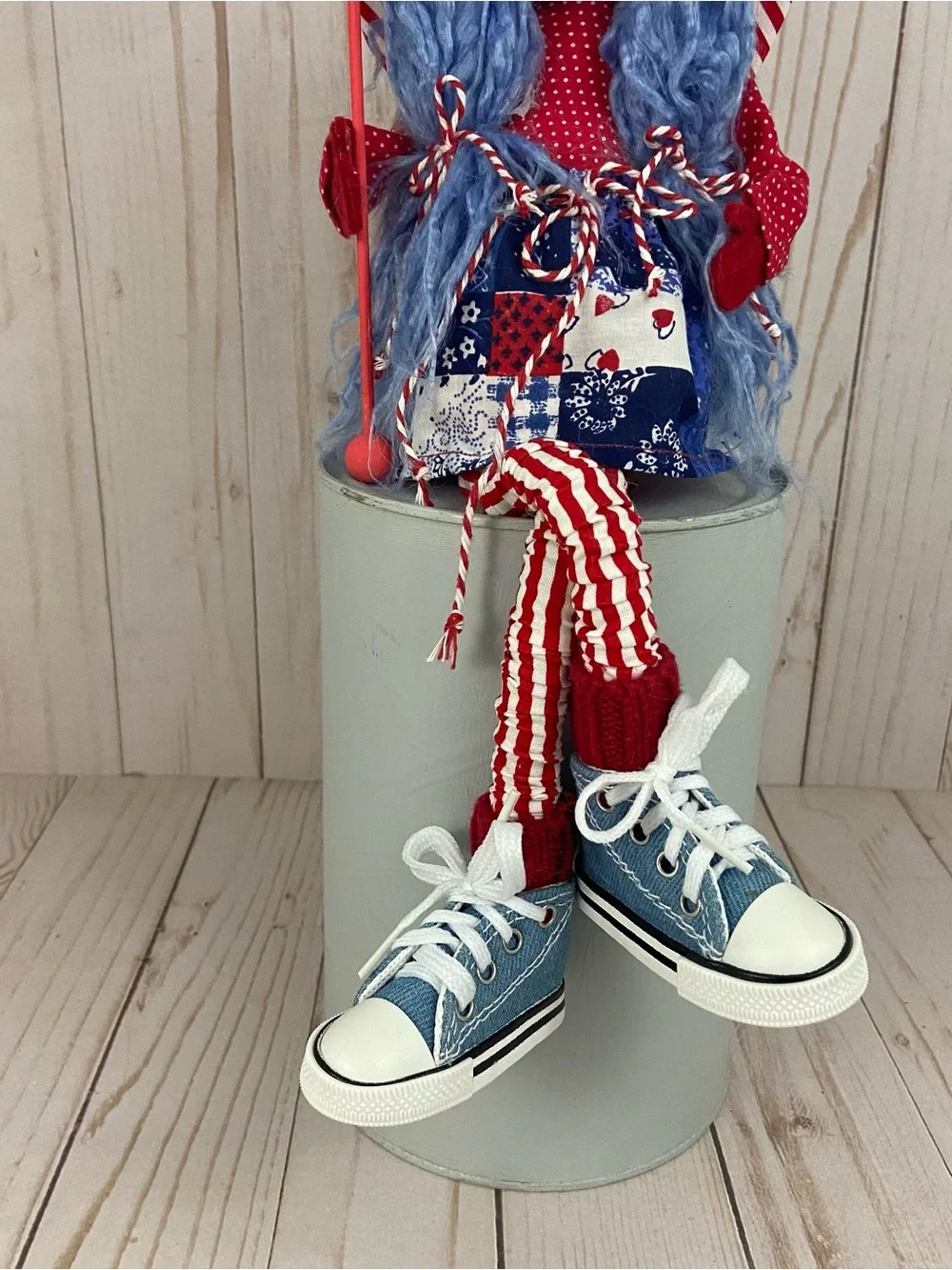 America 250 Patriotic Girl Gnome Handmade Americana Decor